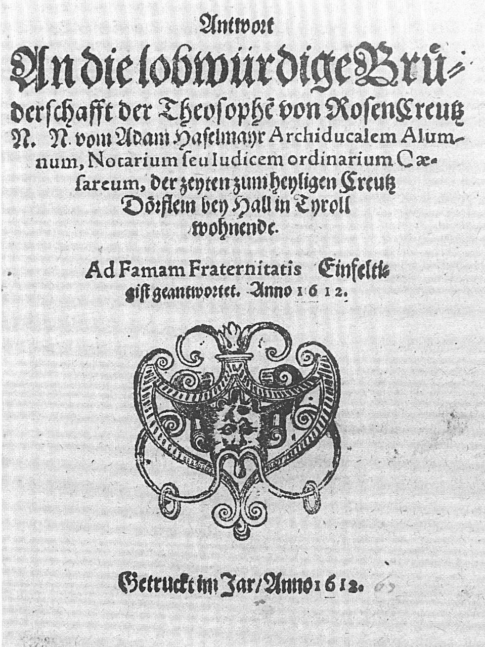 frontispiece to Haslmayrs Antwort