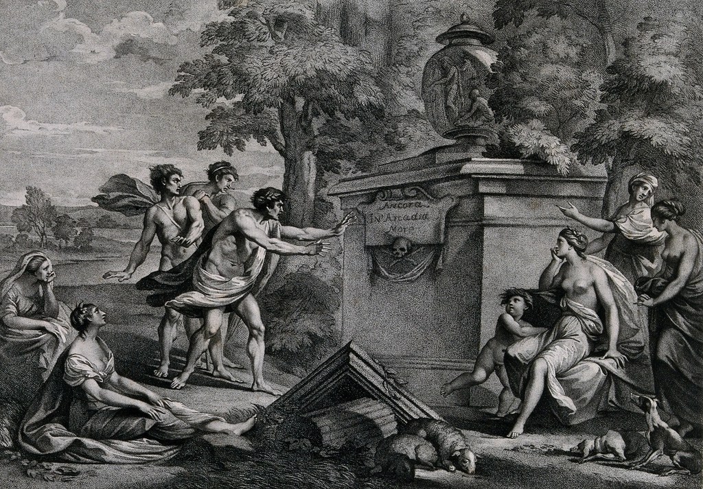 Shepherds in Arcadia discover a tomb 