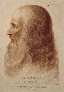 Leonardo da Vinci. Stipple engraving